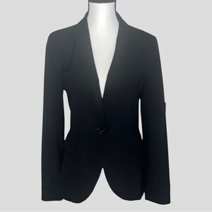 Zara Basics Lined Black One Button Blazer Size 4